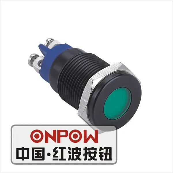 Onpow 16mm ݼ led ip68 ȣ ,   Ȳ ǥ , ǥ  (GQ16T-D/l/g/6 v/a) ce, rohs